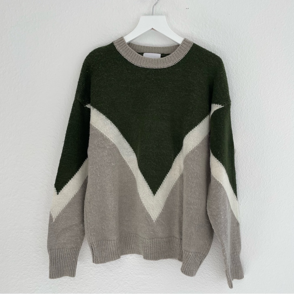 J.O.A Colorblock Chevron Knit Sweater S
